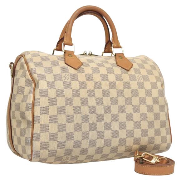 LOUIS VUITTON Damier Azur Speedy Bandouliere 30 Hand Bag 2way N41052 Auth 115636 - Picture 1 of 16